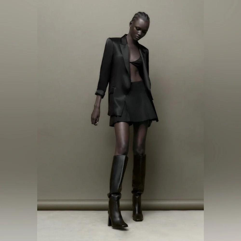 Zara heeled boots leather black - Picture 7 of 8